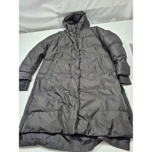 MPG Coat Mens XL Gray Down Puffer Long Parka Hooded 650 Fill Power Winter FLAW